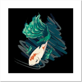 Green Betta Fish Posters and Art